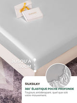 [Argent] SilkSilky-FR Parure de Lit Soie 004