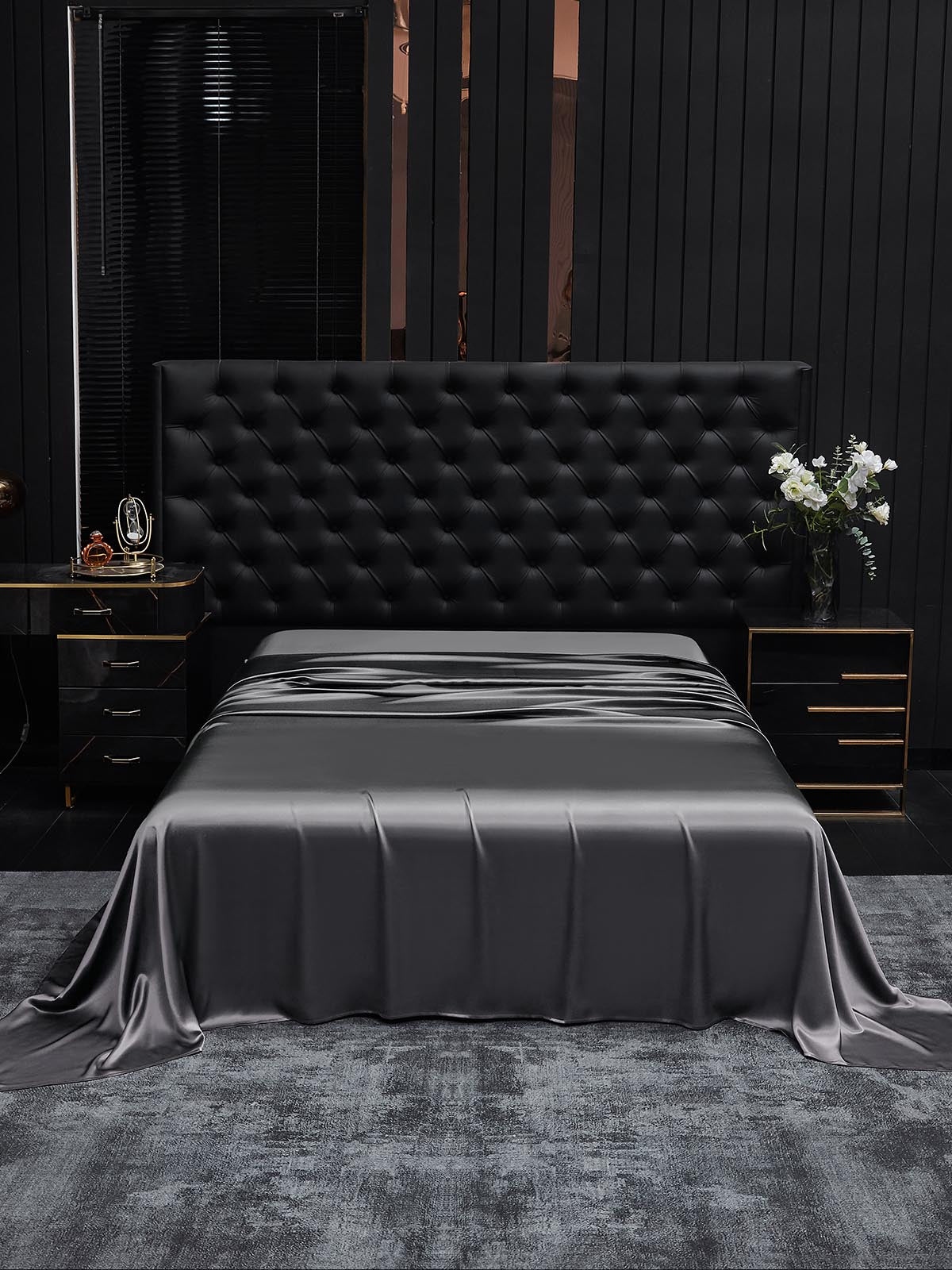 [Gris Foncé] SilkSilky-FR 19Momme Pure Soie Sheet 002