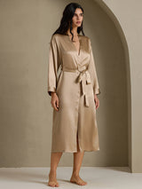 [Champagne] SilkSilky-FR Long Sleeve Femme Peignoir 006