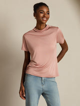 [Rose] SilkSilky-FR Short Sleeve Femme T-Shirt 006