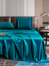 [Bleu Royal] SilkSilky-FR Parure de Lit Soie 006