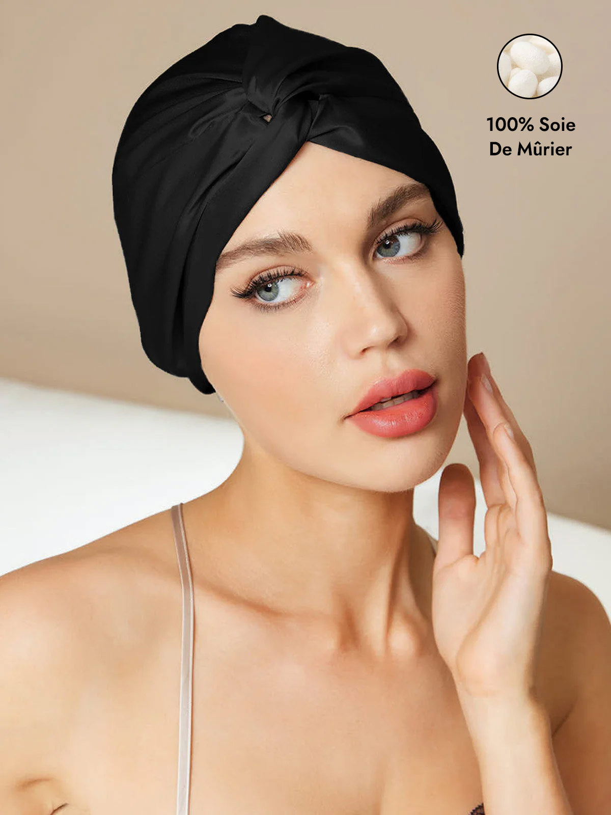 [Noir] SilkSilky-FR Bonnets de Nuit 001