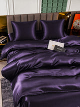[Violet Foncé] SilkSilky-FR Parure de Lit Soie 004