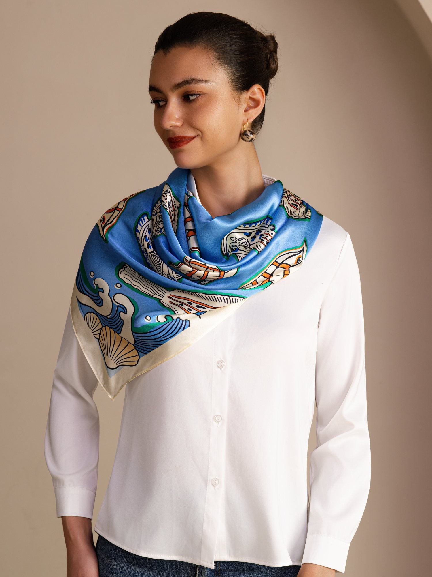 [Poisson Bleu] SilkSilky-FR Scarf 002