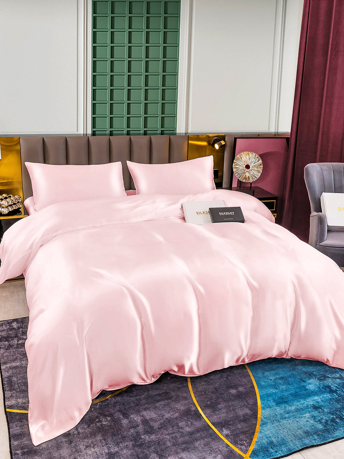 [Rose] SilkSilky-FR 25Momme Pure Soie Bedding Set 005