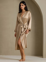 [Champagne] SilkSilky-FR Long Sleeve Femme Peignoir 003