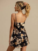[Dragon Noir] SilkSilky-FR Spaghetti Strap V Neck Ensemble Camisole 002