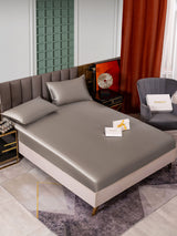 [Gris] SilkSilky-FR 25Momme Parure de Lit Soie 001