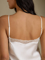 [Blanc] SilkSilky-FR Sleeveless Sweetheart Neck Chemises de nuit 005