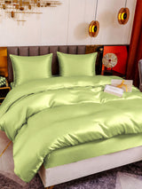 [Vert Menthe] SilkSilky-FR Parure de Lit Soie 001