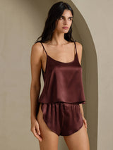 [Brun] SilkSilky-FR Spaghetti Strap Ensemble Camisole 001