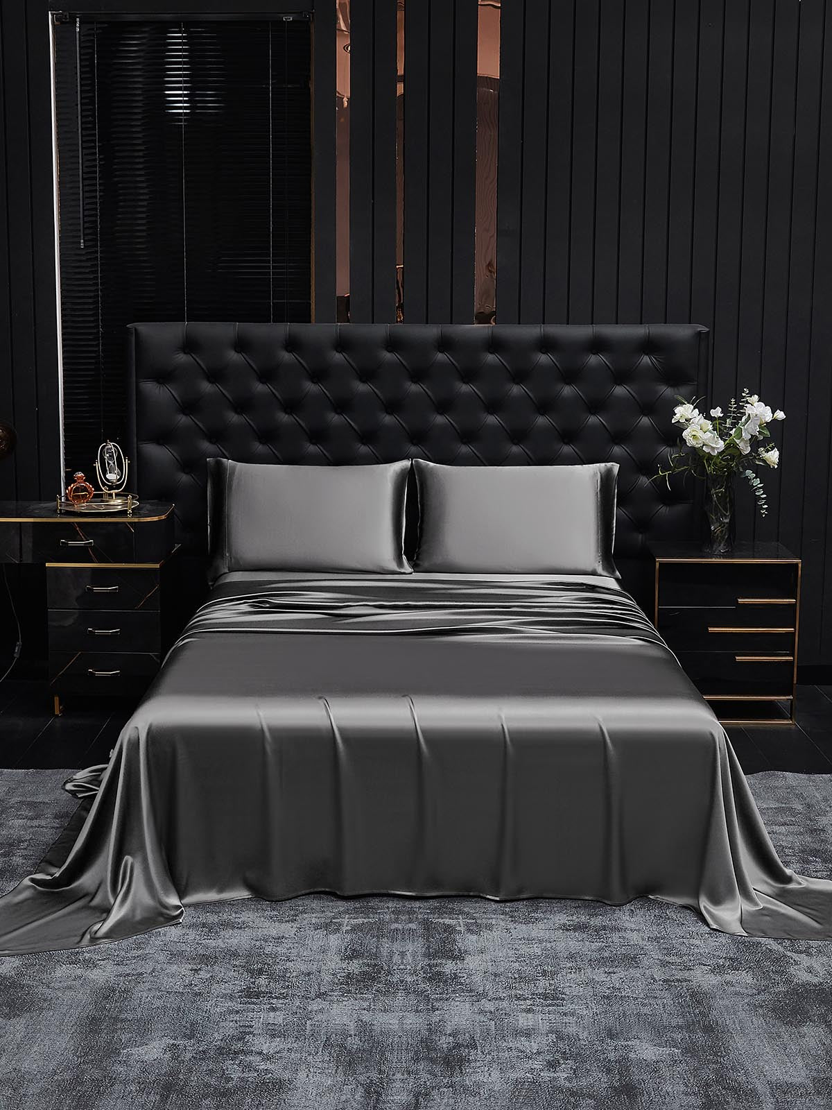 [Gris Foncé] SilkSilky-FR 19Momme Pure Soie Bedding Set 002