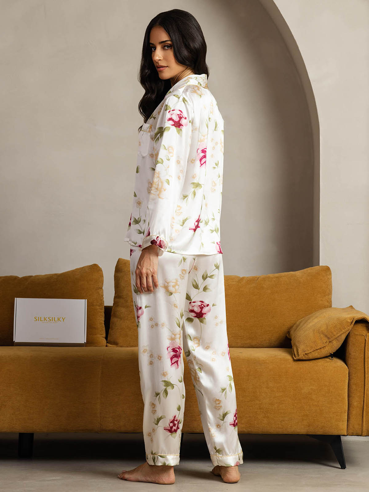 [Fleur Ivoire] SilkSilky-FR Pure Soie Womens Pajamas 002
