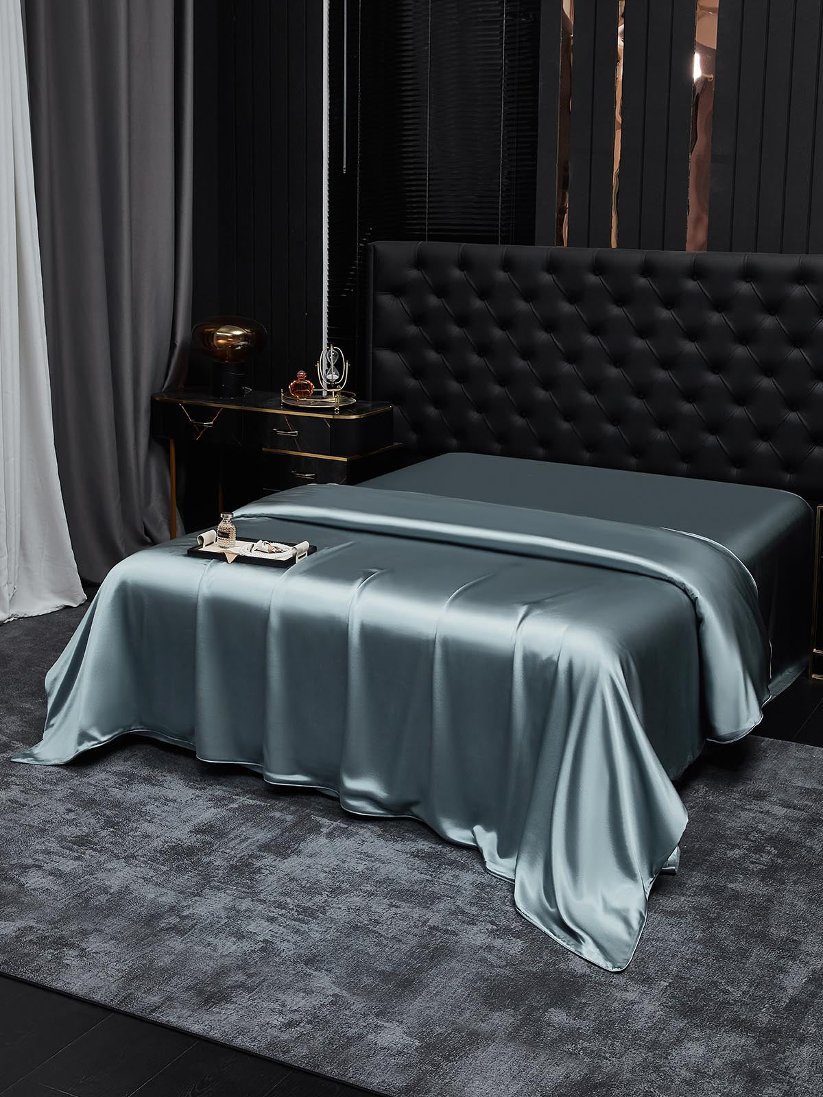 [Bleu Grisâtre] SilkSilky-FR 22Momme Pure Soie Duvet Cover 002