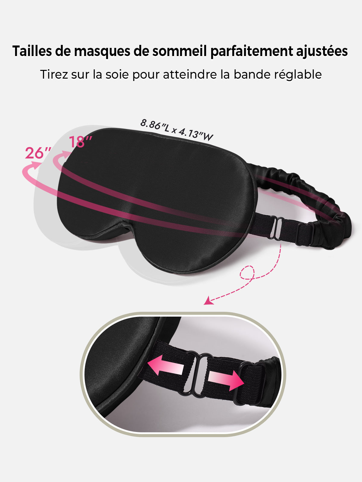 [Noir] SilkSilky-FR Soie Eye Mask 004