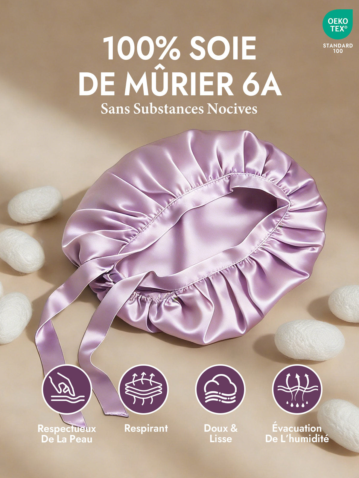 [Lavande] SilkSilky-FR Bonnets de Nuit 002