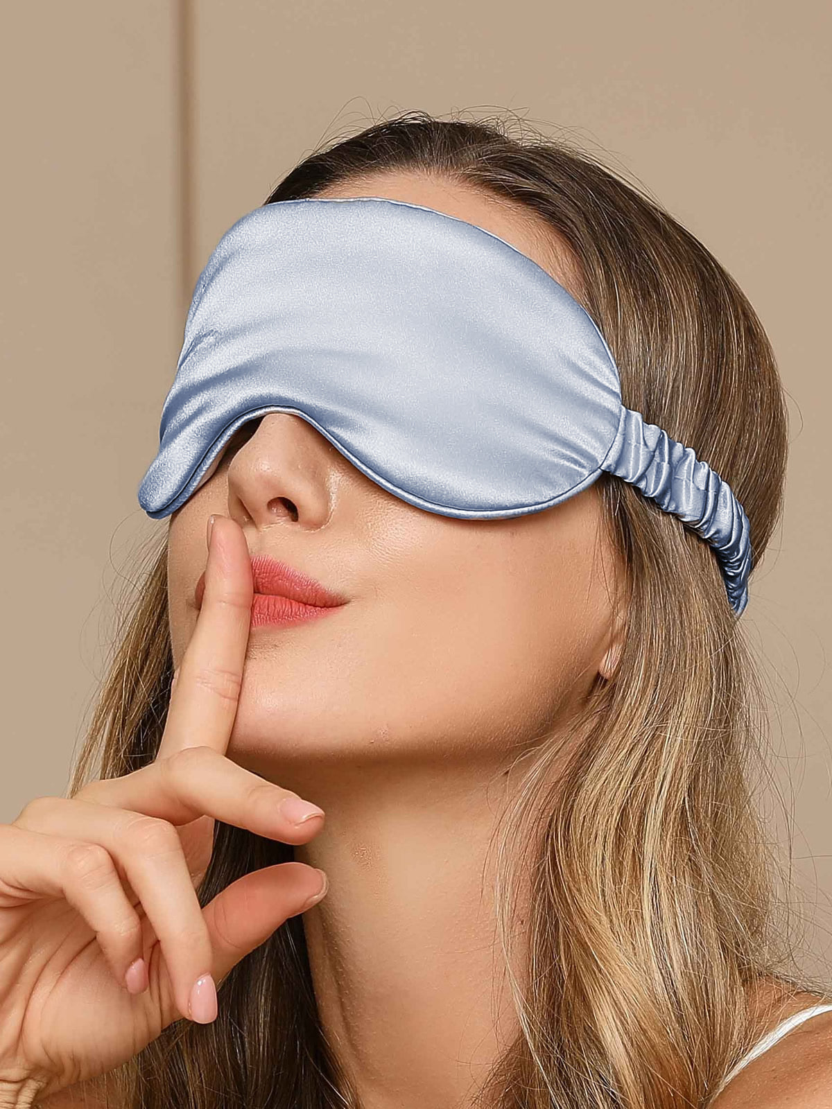 SilkSilky-FR 19Momme Pure Soie Eye Mask BleuClair 003