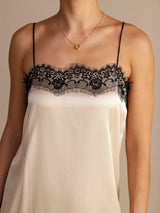 [Beige Riz] SilkSilky-FR Spaghetti Strap Square Neck Robes 003