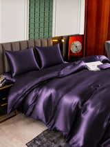 [Violet Foncé] SilkSilky-FR Parure de Lit Soie 006