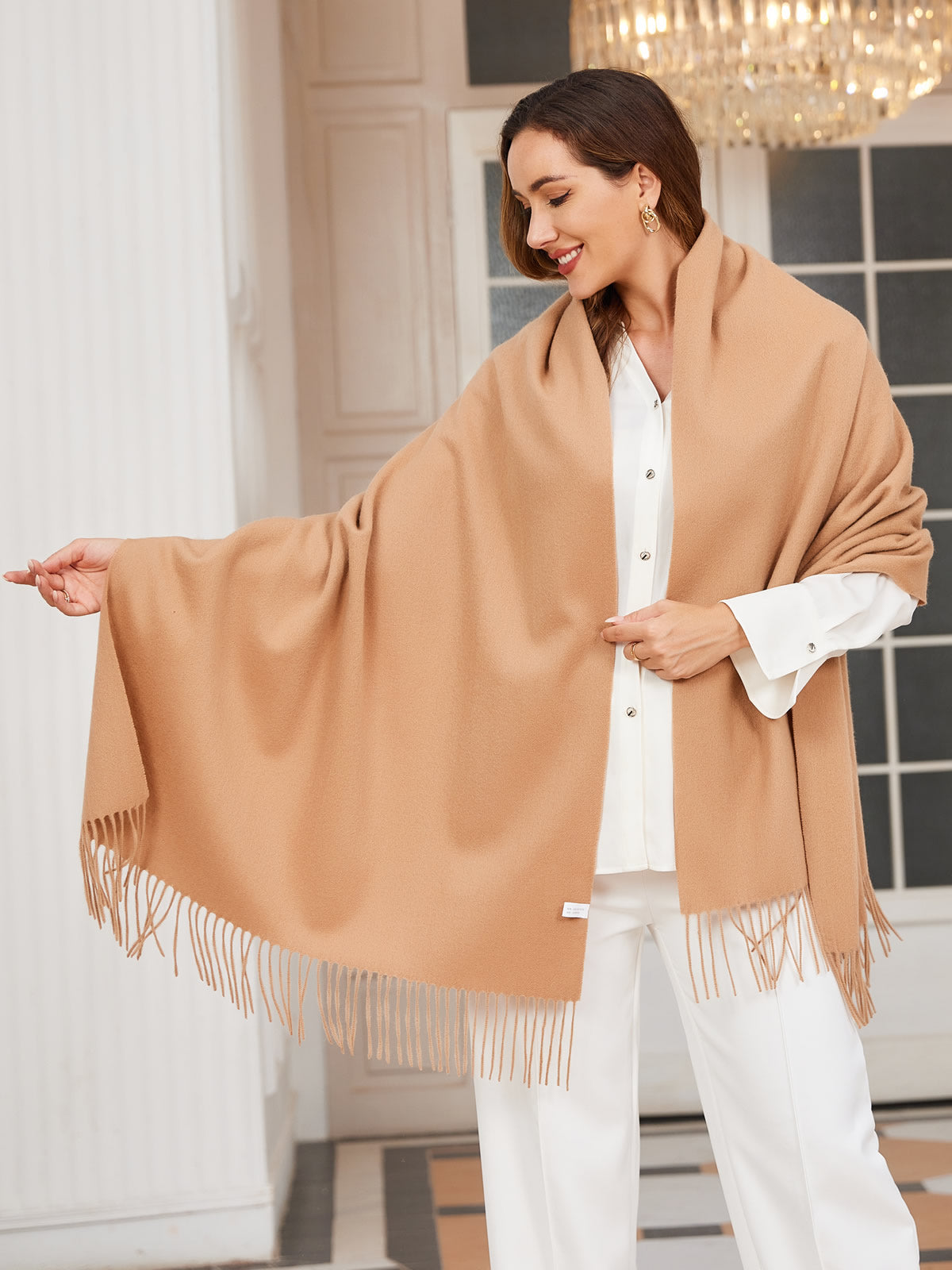 [Tan] SilkSilky-FR Laine Scarf 002