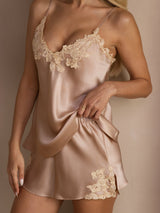 [Rose] SilkSilky-FR Sleeveless V Neck Ensemble Camisole 006