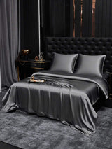 [Gris Foncé] SilkSilky-FR Parure de Lit Soie 001