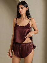 [Brun] SilkSilky-FR Spaghetti Strap Ensemble Camisole 008