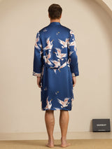 [Bleu Foncé] SilkSilky-FR 19Momme Long Sleeve Mens Pajamas 002