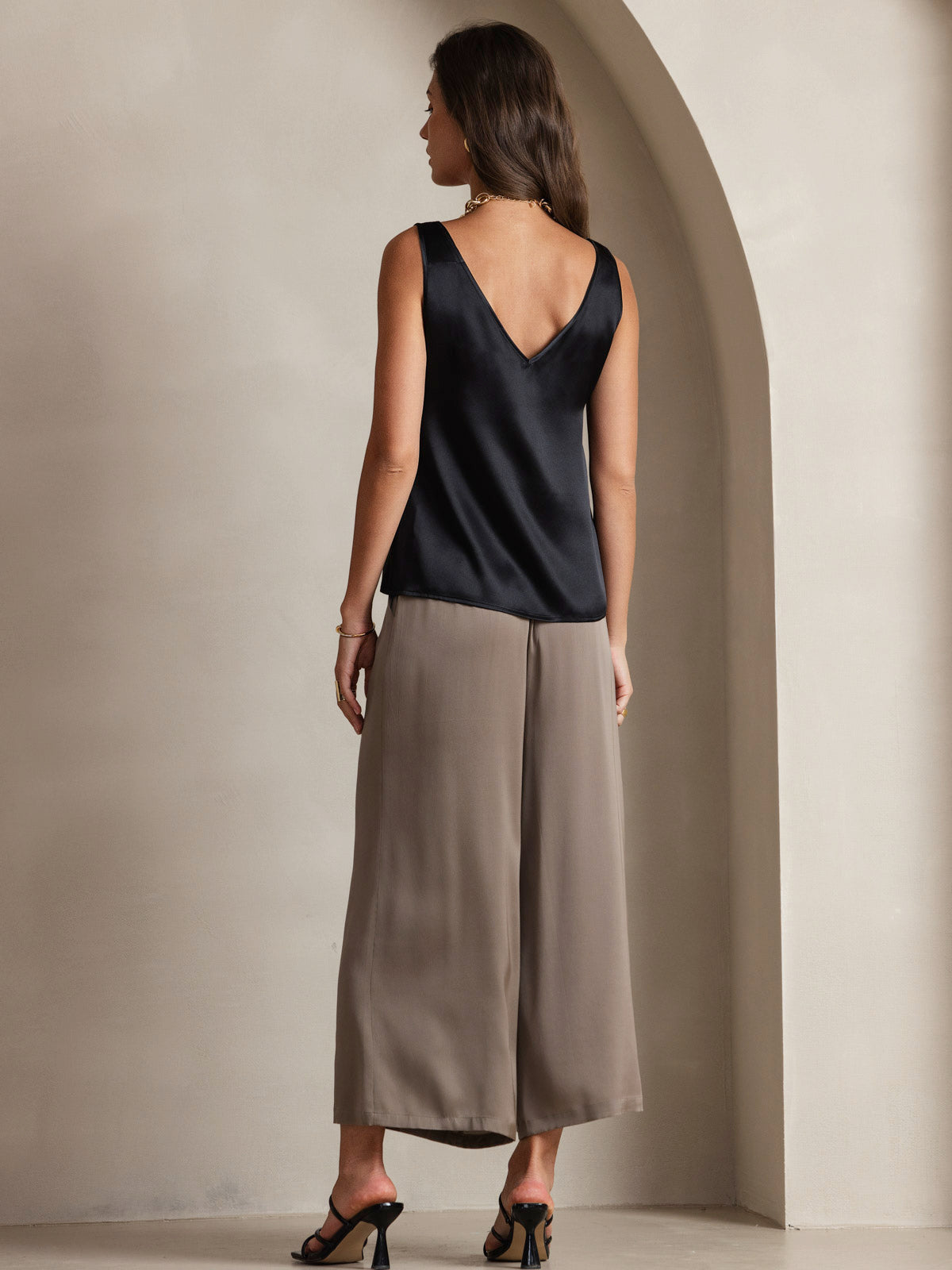 [Noir] SilkSilky-FR 19Momme Soie Camisoles 002