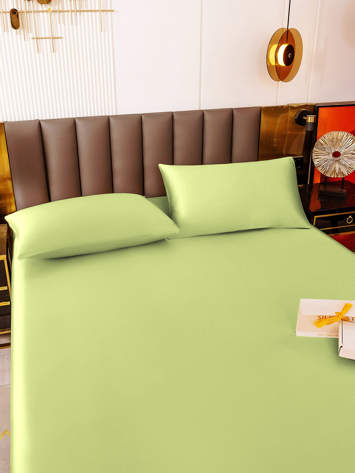 [Vert Menthe] SilkSilky-FR 19Momme Pure Soie Bedding Set 005