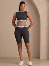 [Gris] SilkSilky-FR Sleeveless Crew Neck Women's Outfit Sets 003