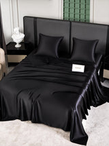 [Noir] SilkSilky-FR Parure de Lit Soie 003
