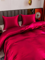 [Rouge Vineux] SilkSilky-FR Parure de Lit Soie 005