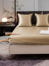 [Beige] SilkSilky-FR Parure de Lit Soie 006