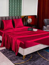 [Rouge Vineux] SilkSilky-FR Parure de Lit Soie 003