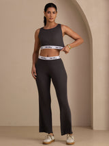 [Gris] SilkSilky-FR Sleeveless Crew Neck Women's Outfit Sets 006