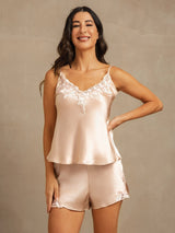 [Rose] SilkSilky-FR Sleeveless V Neck Ensemble Camisole 007