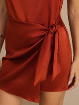[Caramel] SilkSilky-FR Sleeveless Cowl Neck Robes 005