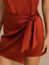 [Caramel] SilkSilky-FR Sleeveless Cowl Neck Robes 005