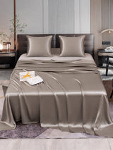 [Gris] SilkSilky-FR Parure de Lit Soie 001