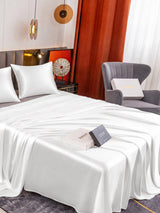 [Blanc] SilkSilky-FR Parure de Lit Soie 004