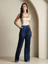 [Champagne] SilkSilky-FR Sleeveless Round Neck Top À Fines Brides 005