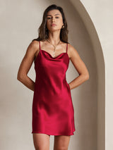 [Rouge Vineux] SilkSilky-FR Sleeveless Cowl Neck Robes 006