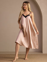 [Toscane] SilkSilky-FR Spaghetti Strap V Neck Chemises de nuit 003