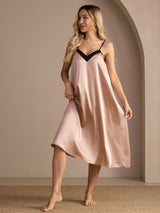 [Toscane] SilkSilky-FR Spaghetti Strap V Neck Chemises de nuit 003
