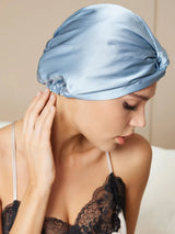 [Bleu Acier] SilkSilky-FR Bonnets de Nuit 002