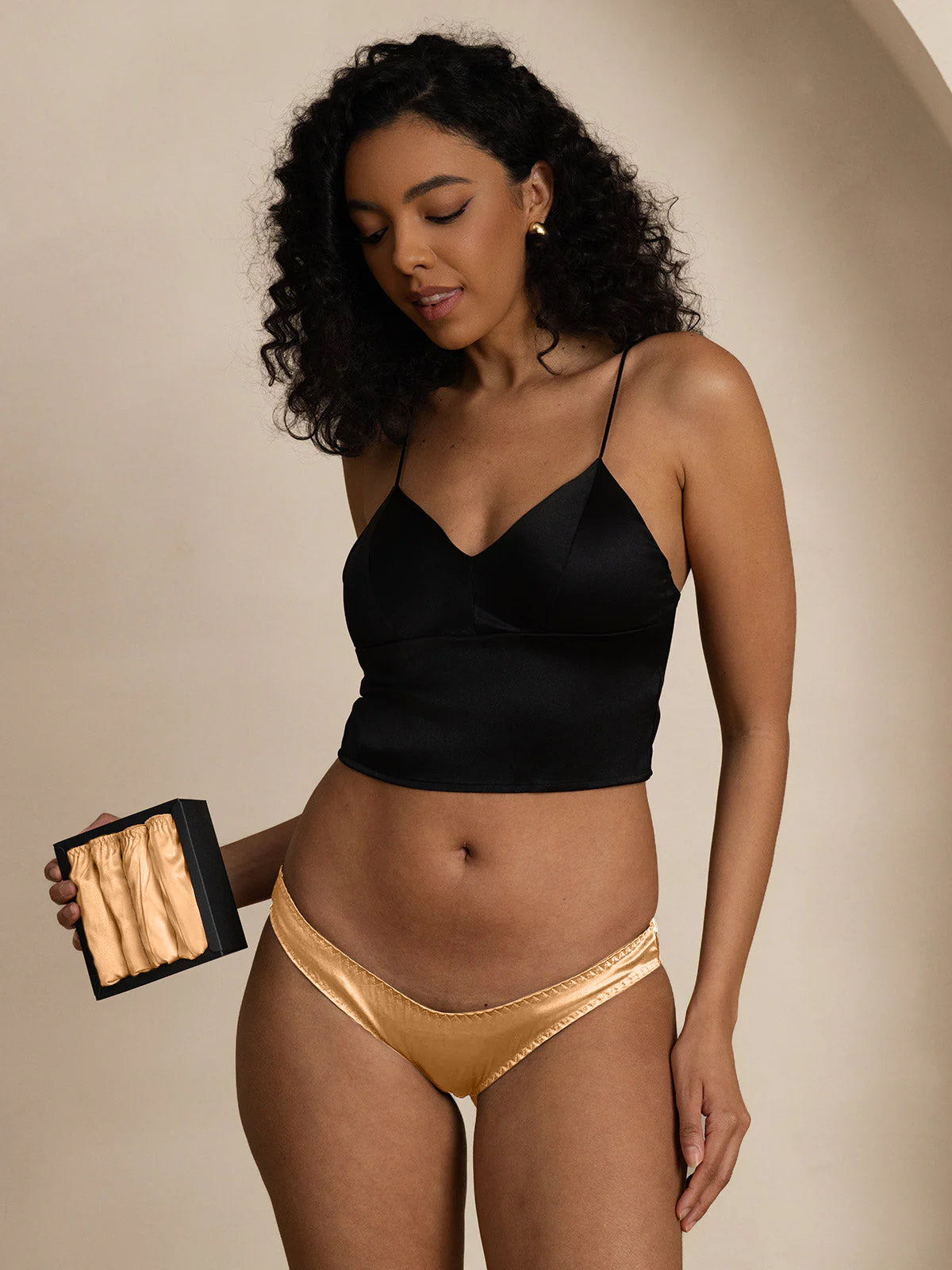 [Champagne] SilkSilky-FR Soie Tricotée Panty 006,