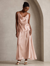 [Toscane] SilkSilky-FR Spaghetti Strap Cowl Neck Top À Fines Brides 005