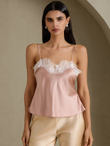 [Toscane] SilkSilky-FR Spaghetti Strap V Neck Top À Fines Brides 003
