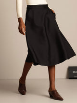 [Noir] SilkSilky-FR 32Momme Soie Skirt 003
